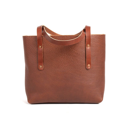 AVERY LEATHER TOTE BAG - MEDIUM  - SADDLE - IN STOCK