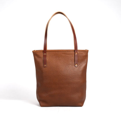 AVERY LEATHER TOTE BAG - SLIM - LARGE - ZIPPER - FRONT POCKET - IN STOCK