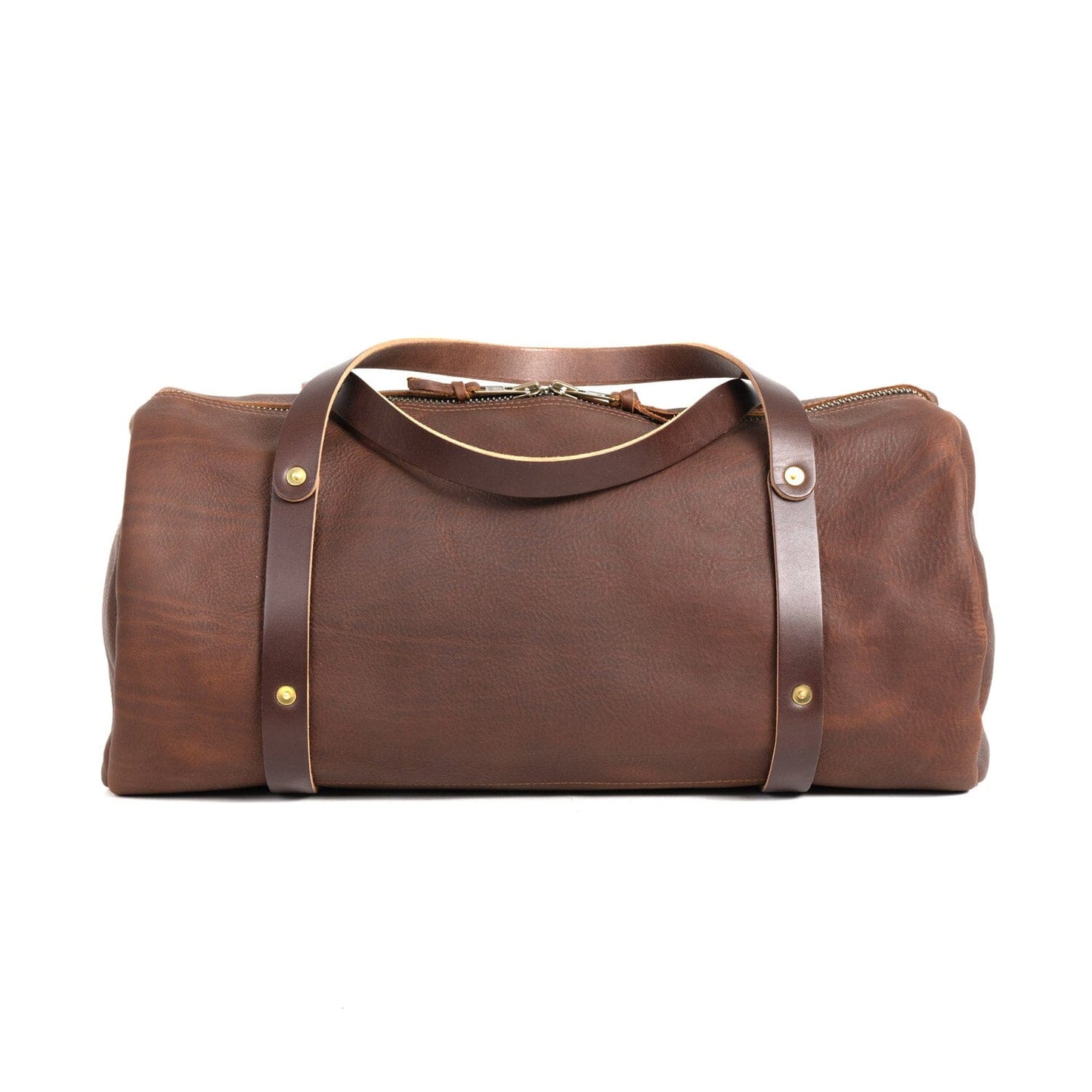 WILLIAM LEATHER WEEKENDER DUFFLE BAG - DARK SADDLE - IN STOCK