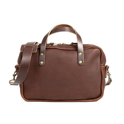 MARTIN THIN LEATHER BRIEFCASE - DARK SADDLE - IN STOCK