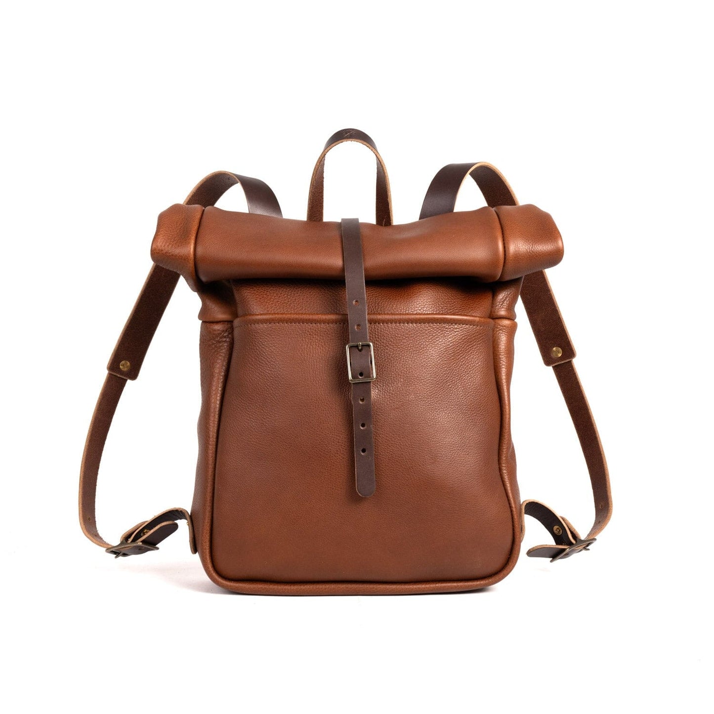 GRANT LEATHER ROLL TOP RUCKSACK BACKPACK - SADDLE - IN STOCK