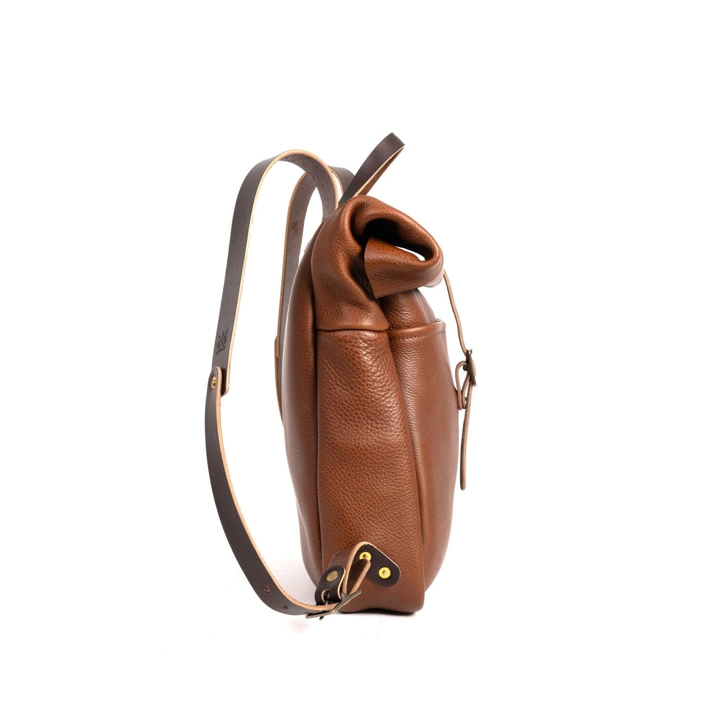 GRANT LEATHER ROLL TOP RUCKSACK BACKPACK - SADDLE - IN STOCK