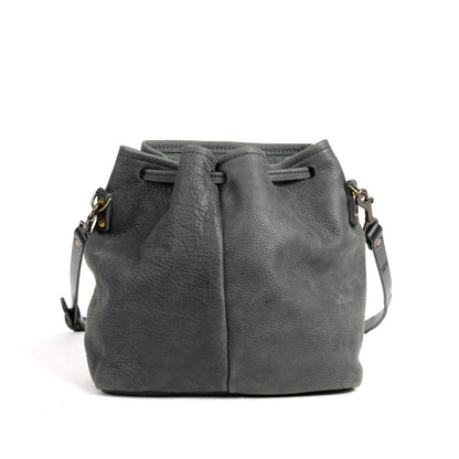 ABBY LEATHER BUCKET BAG - RAVEN - IN STOCK
