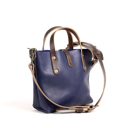 AVERY LEATHER TOTE BAG - MINI CROSSBODY - VIOLET - IN STOCK