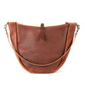 CELESTE LEATHER HOBO BAG - MEDIUM - GRAPE BISON