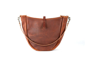 Celeste Leather Hobo Bag - Medium - Charcoal Bison