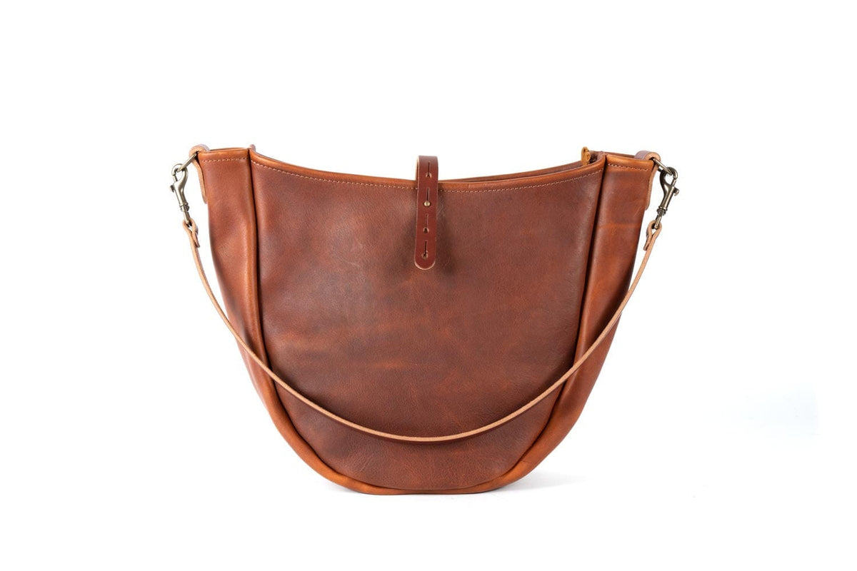 CELESTE LEATHER HOBO BAG - MEDIUM - CHERRY BISON