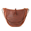 CELESTE LEATHER HOBO BAG - MEDIUM - SADDLE