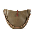 CELESTE LEATHER HOBO BAG - MEDIUM - OLIVE