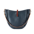 CELESTE LEATHER HOBO BAG - MEDIUM - NAVY