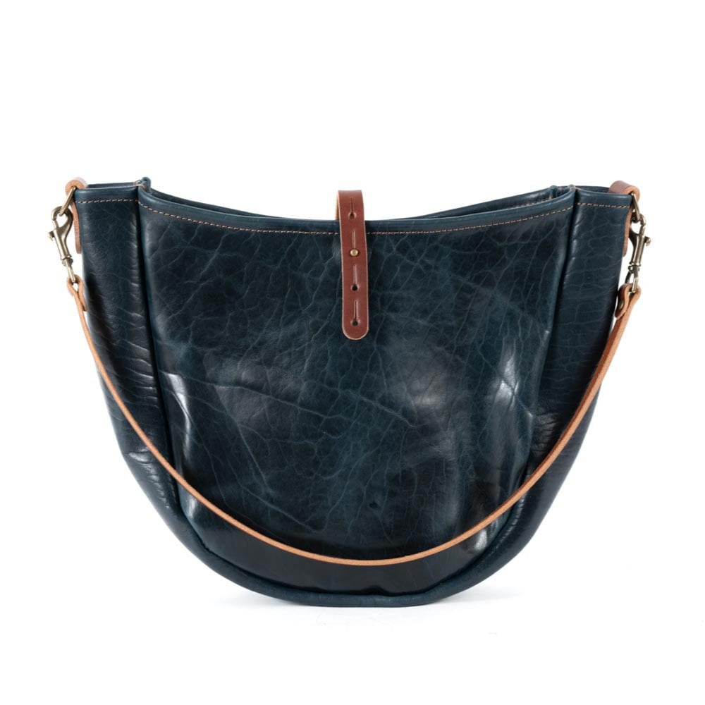 CELESTE LEATHER HOBO BAG - MEDIUM - INDIGO BISON