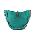 CELESTE LEATHER HOBO BAG - MEDIUM - PINE GREEN BISON