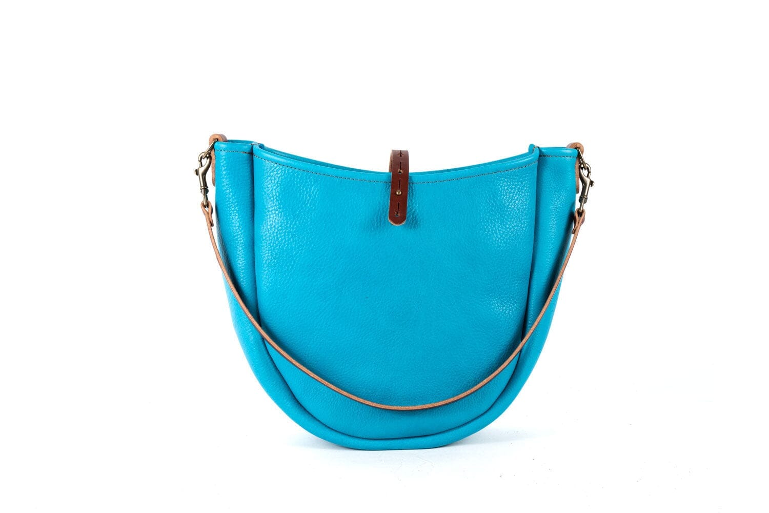 Celeste Leather Hobo Bag - Medium - Turquoise (RTS)
