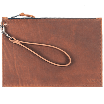 FELICITY ZIPPERED CLUTCH WITH WRISTLET LARGE - TURQUOISE