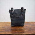 AVERY LEATHER TOTE BAG - SLIM MEDIUM - BLACK - LARGE PEBBLES - IN STOCK