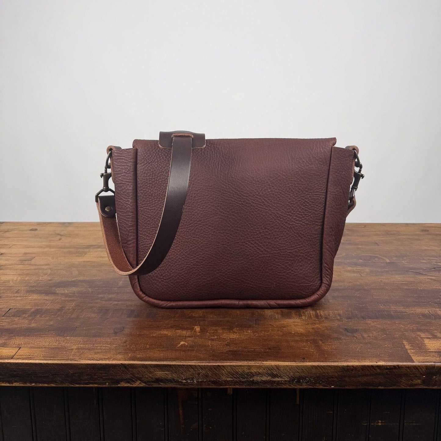 KINDLE LEATHER SATCHEL - DARK SADDLE - IN STOCK
