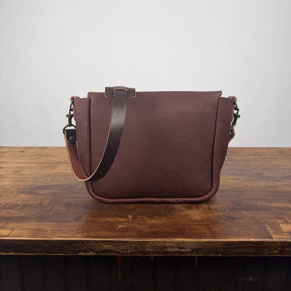 KINDLE LEATHER SATCHEL - DARK SADDLE - IN STOCK