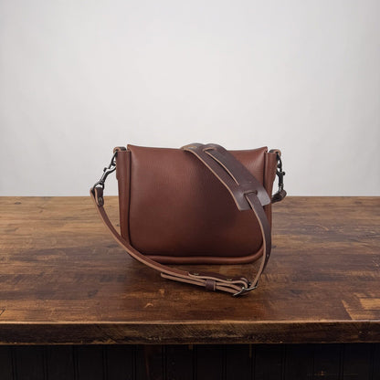 KINDLE LEATHER SATCHEL - SMALL - SADDLE - MAGNETIC SNAP - FIRST BAG MADE - IN STOCK (Copy) (Copy)