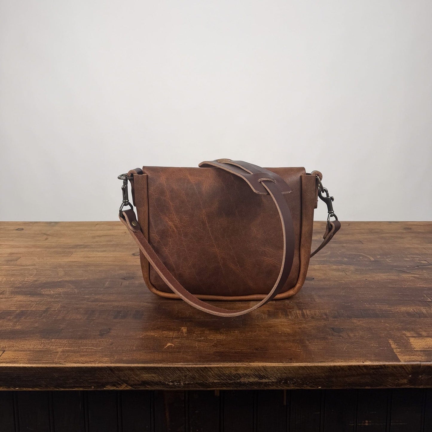 KINDLE LEATHER SATCHEL - SMALL - HICKORY - IN STOCK