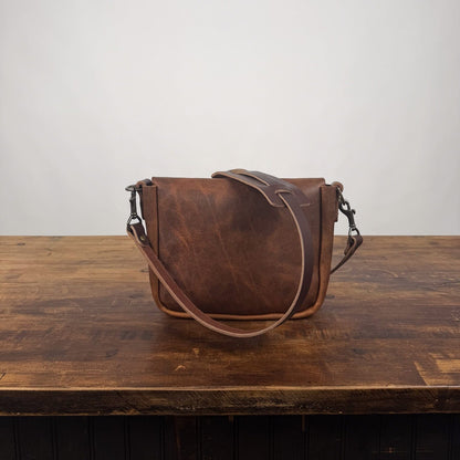 KINDLE LEATHER SATCHEL - SMALL - HICKORY - IN STOCK