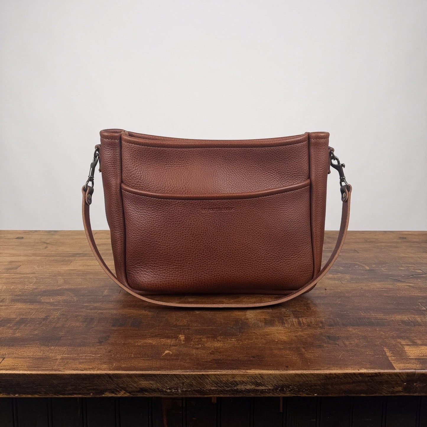 RENNIE LEATHER SHOULDER BAG - LARGE - SADDLE - IN STOCK