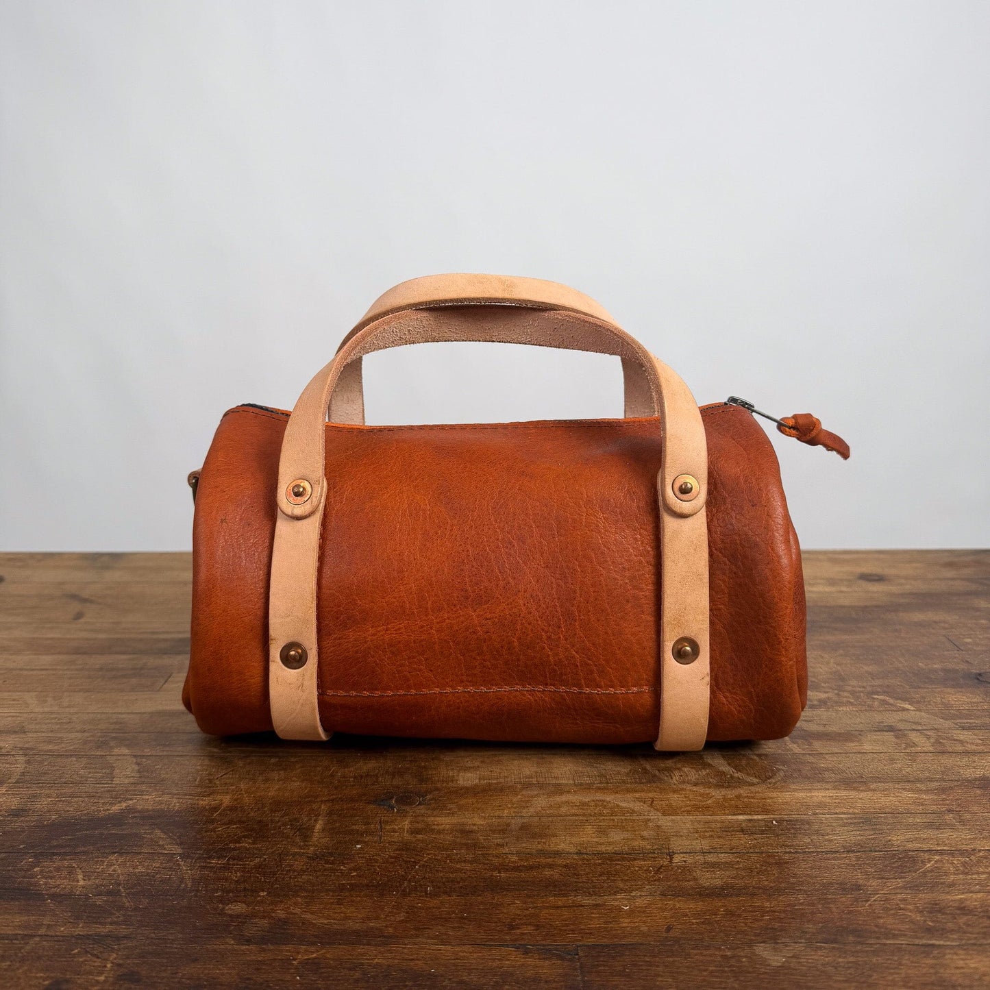 JANE LEATHER CROSSBODY - SMALL - TANGERINE BISON - NATURAL STRAPS - NEARLY PERFECT - IN STOCK