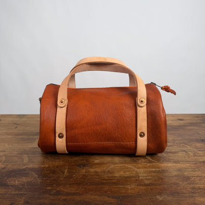 JANE LEATHER CROSSBODY - SMALL - TANGERINE BISON - NATURAL STRAPS - NEARLY PERFECT - IN STOCK