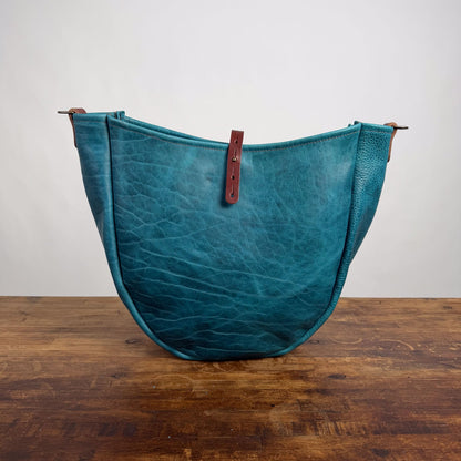 CELESTE LEATHER HOBO BAG - LARGE - COBALT BISON - NEARLY PERFECT - IN STOCK
