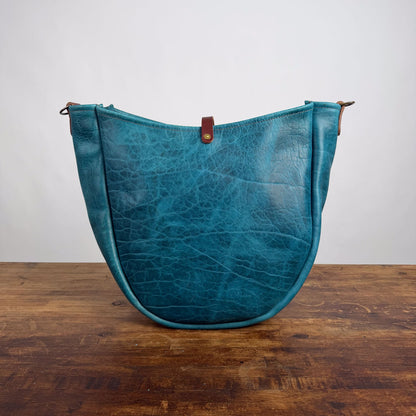 CELESTE LEATHER HOBO BAG - LARGE - COBALT BISON - NEARLY PERFECT - IN STOCK