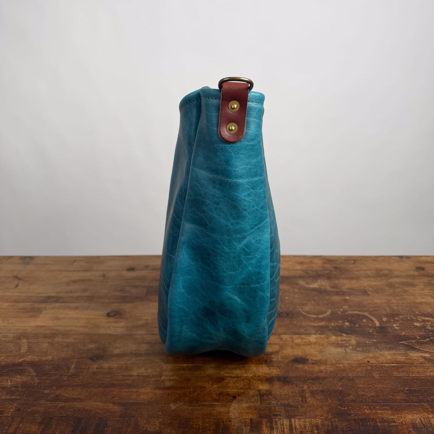 CELESTE LEATHER HOBO BAG - LARGE - COBALT BISON - NEARLY PERFECT - IN STOCK