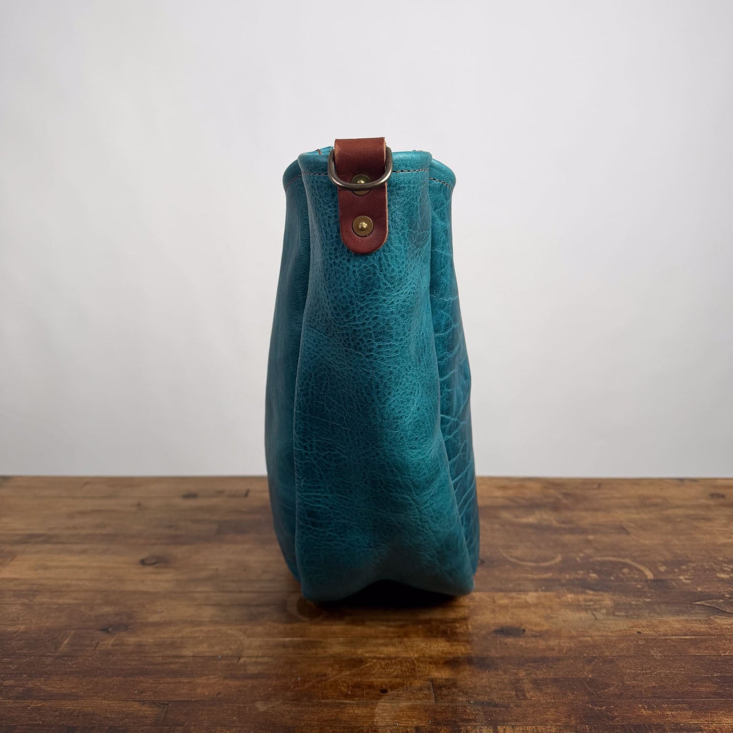 CELESTE LEATHER HOBO BAG - LARGE - COBALT BISON - NEARLY PERFECT - IN STOCK