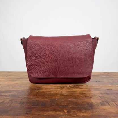 KINDLE LEATHER SATCHEL - MERLOT - IN STOCK