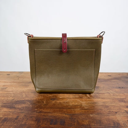 AVERY CROSSBODY - MINI - OLIVE - BUTTON STUD - LARGE FRONT POCKET - IN STOCK