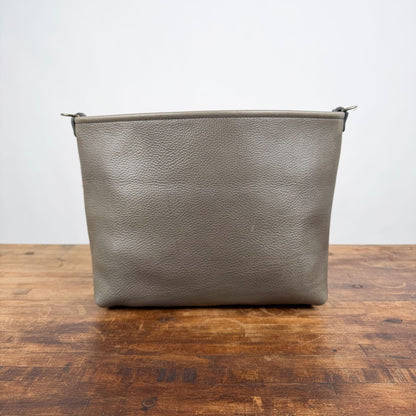 AVERY CROSSBODY - MEDIUM - LEAD GRAY - LARGE FRONT POCKET - HEMMED TOP - BLACK STRAP LEATHER - IN STOCK