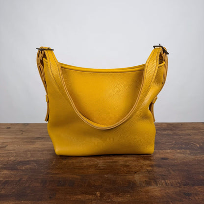 JULIANNE LEATHER HOBO BAG - MEDIUM - GOLDEN SUN - ZIPPER - SHORT AND LONG STRAP - NEARLY PERFECT - IN STOCK