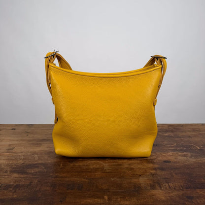 JULIANNE LEATHER HOBO BAG - MEDIUM - GOLDEN SUN - ZIPPER - SHORT AND LONG STRAP - NEARLY PERFECT - IN STOCK