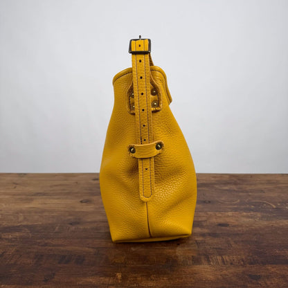 JULIANNE LEATHER HOBO BAG - MEDIUM - GOLDEN SUN - ZIPPER - SHORT AND LONG STRAP - NEARLY PERFECT - IN STOCK