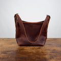 JULIANNE LEATHER HOBO BAG - SMALL - SADDLE - IN STOCK