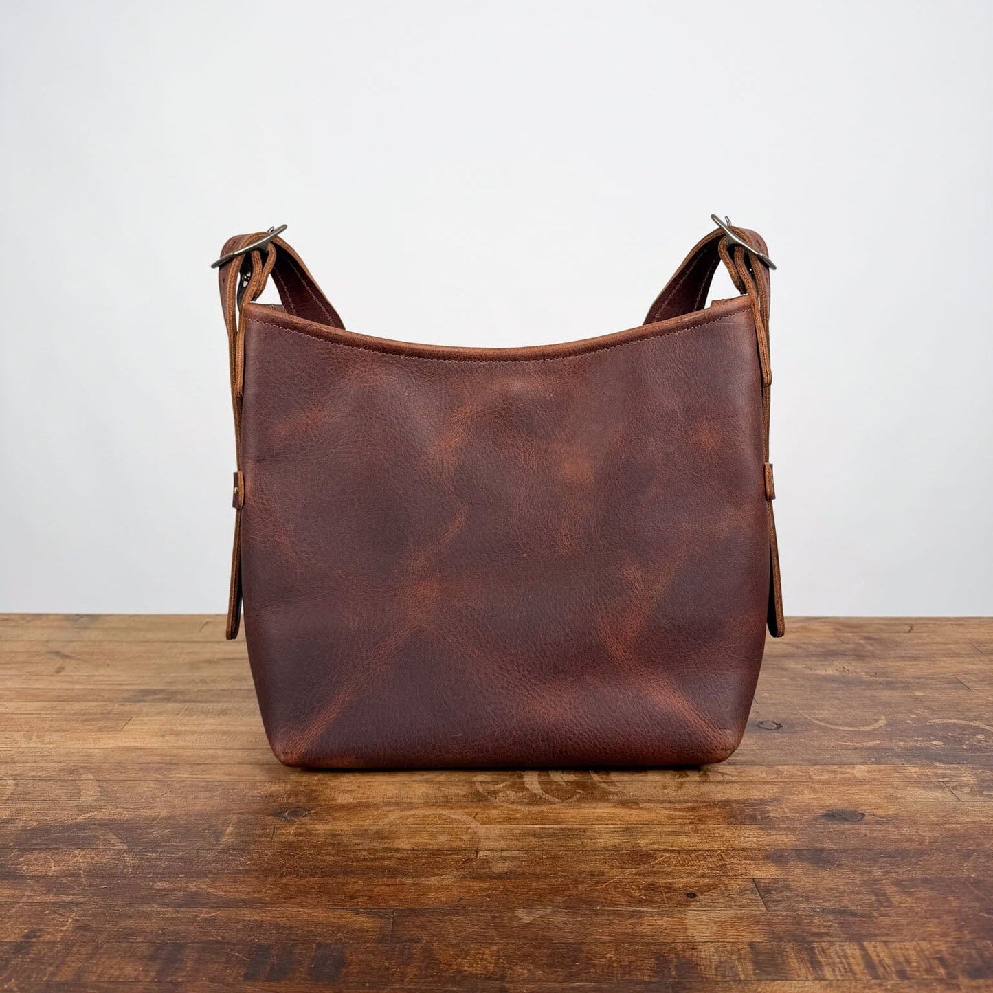 JULIANNE LEATHER HOBO BAG - SMALL - SADDLE - IN STOCK