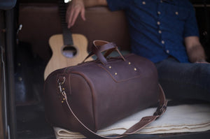 EXPEDITION LEATHER DUFFLE BAG - WEEKENDER - MOCHA