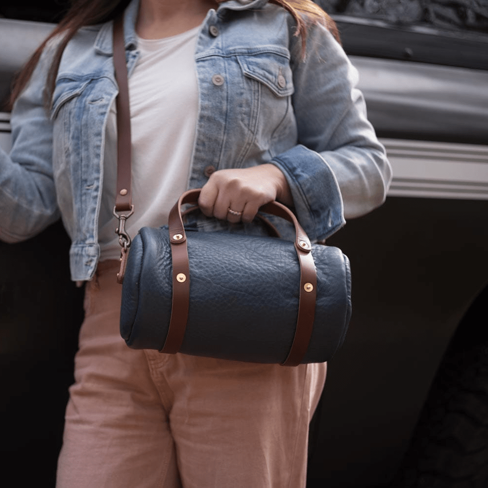 JANE LEATHER CROSSBODY - SMALL - SMOKEY BLUE