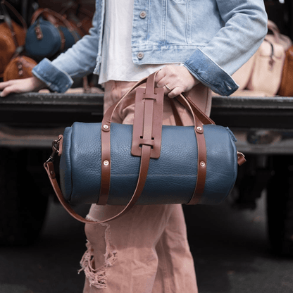 JANE LEATHER CROSSBODY - LARGE - SMOKEY BLUE