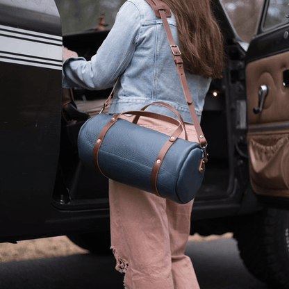 JANE LEATHER CROSSBODY - LARGE - SMOKEY BLUE