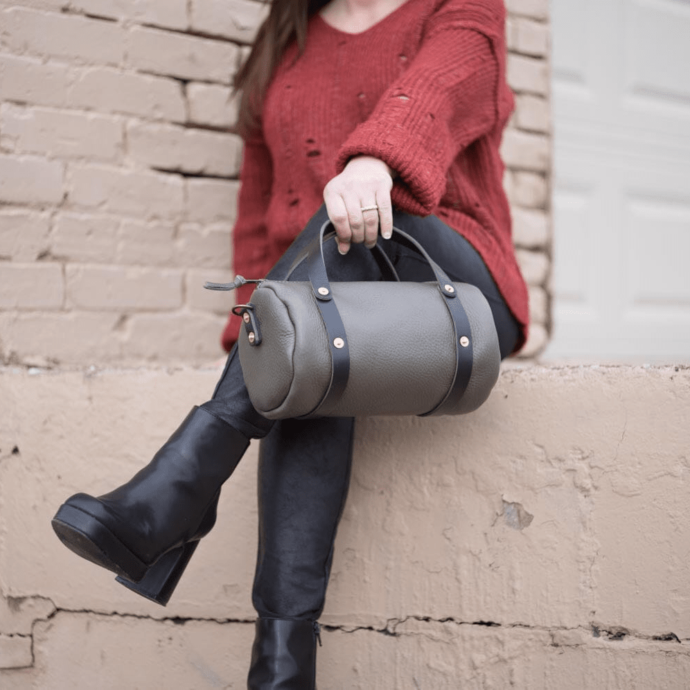 JANE LEATHER CROSSBODY - SMALL - LEAD GRAY