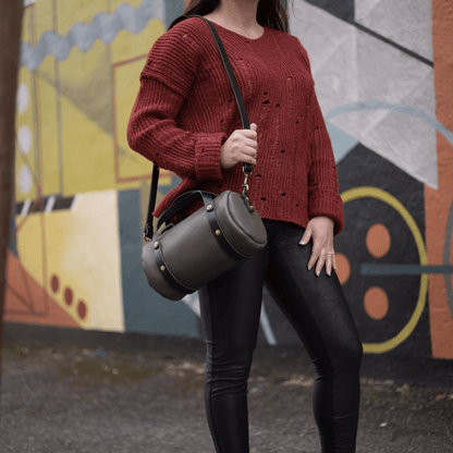 JANE LEATHER CROSSBODY - SMALL - LEAD GRAY