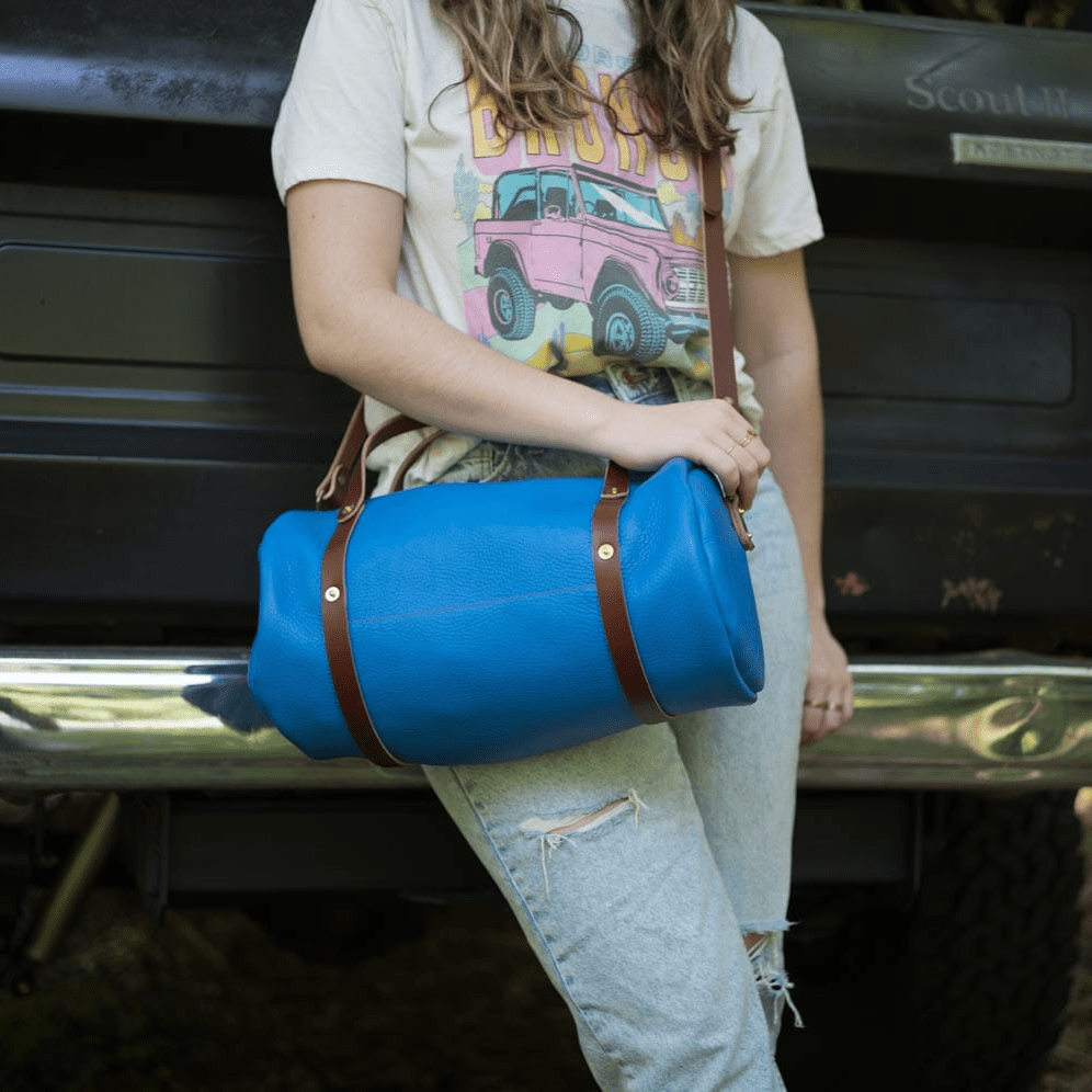 JANE LEATHER CROSSBODY - LARGE - OCEAN BLUE