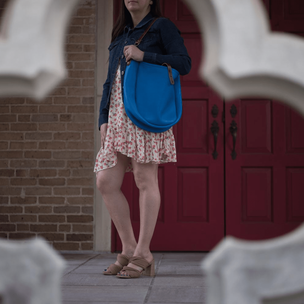 CELESTE LEATHER HOBO BAG - MEDIUM - OCEAN BLUE