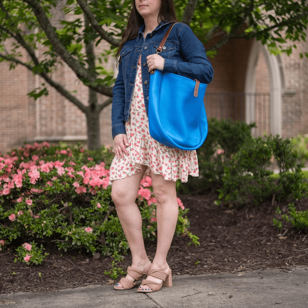 CELESTE LEATHER HOBO BAG - LARGE - OCEAN BLUE