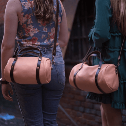 JANE LEATHER CROSSBODY - SMALL - PEACH FUZZ