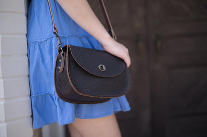 VIVIAN SATCHEL LEATHER CROSSBODY - SMALL - CHERRY BISON